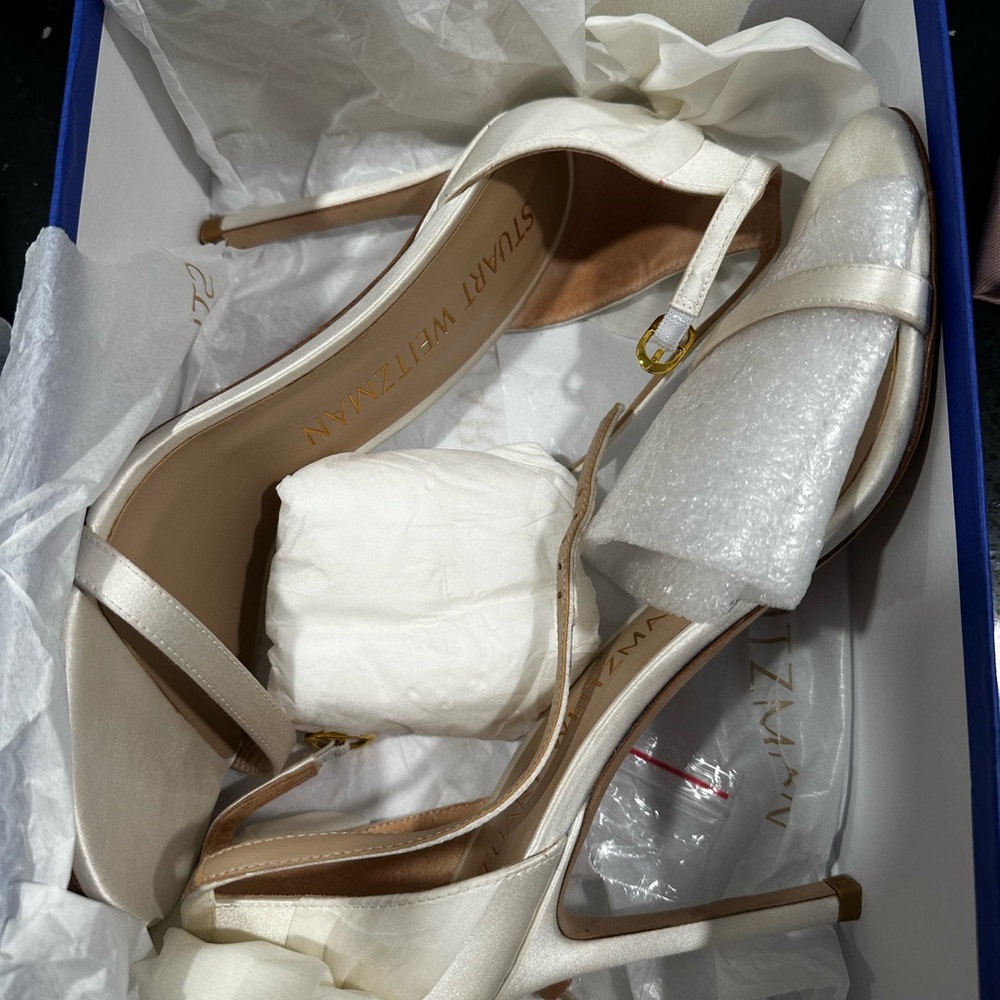 Stuart Weitzman Ivory Satin Heels